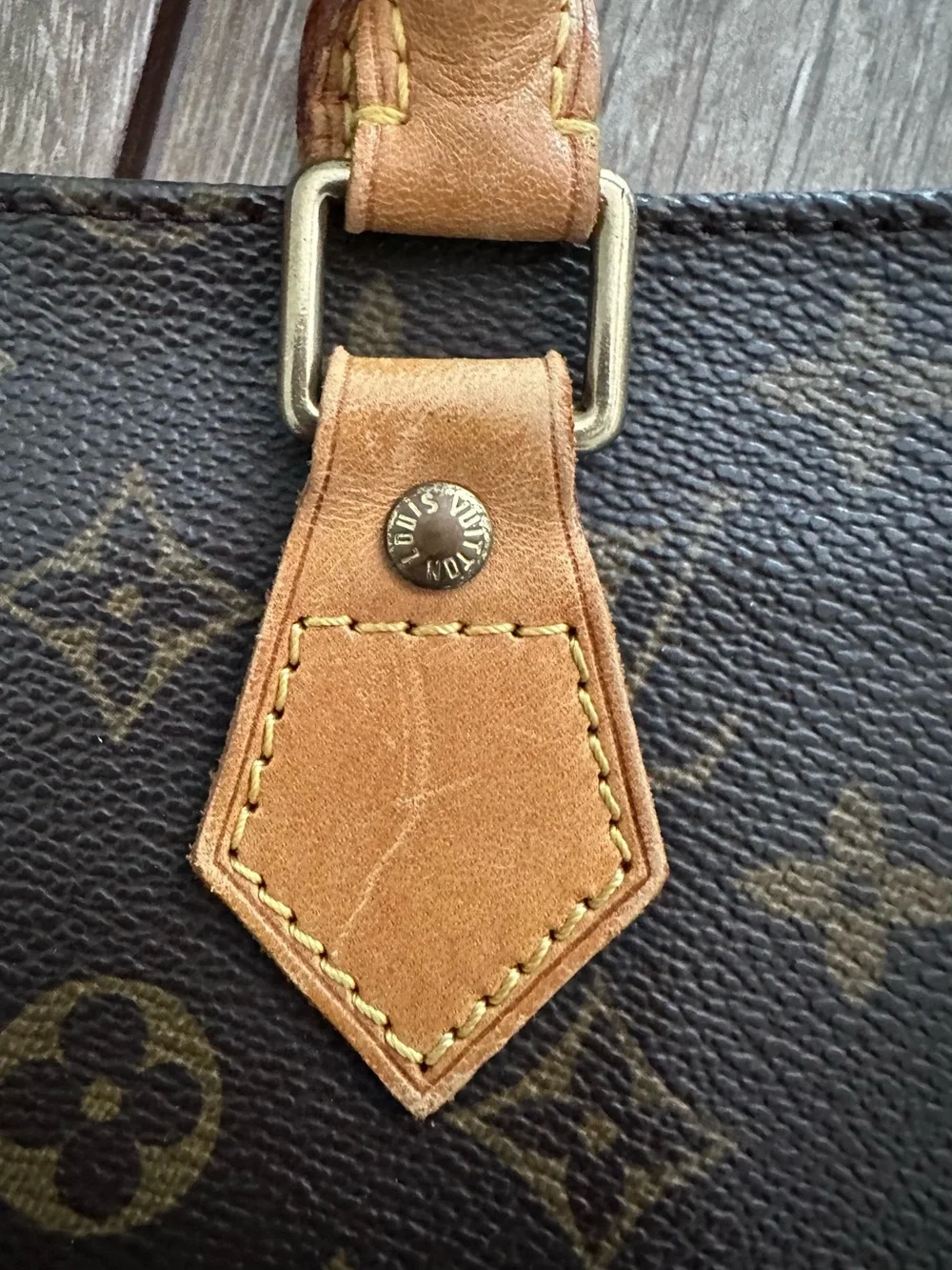 Vintage, 2002 Louis Vuitton Classic Brown/Tan Monogram Canvas Sac Plat Tote Bag
